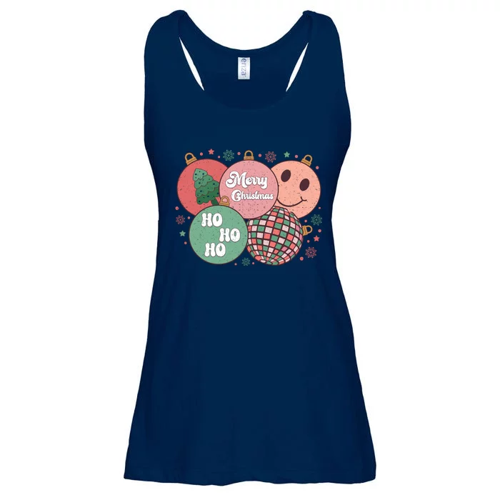 Merry Christmas Disco Ball Ho Ho Ho Ladies Essential Flowy Tank