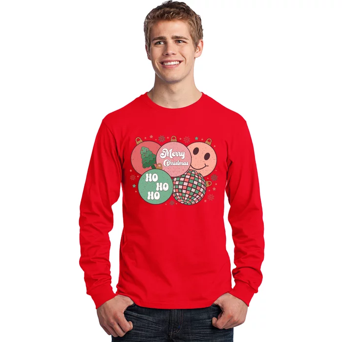 Merry Christmas Disco Ball Ho Ho Ho Long Sleeve Shirt