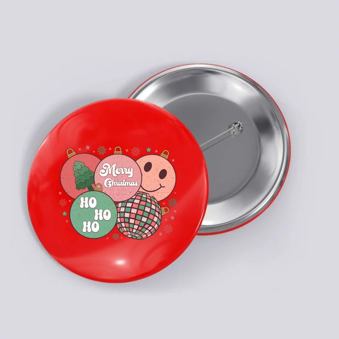 Merry Christmas Disco Ball Ho Ho Ho Button