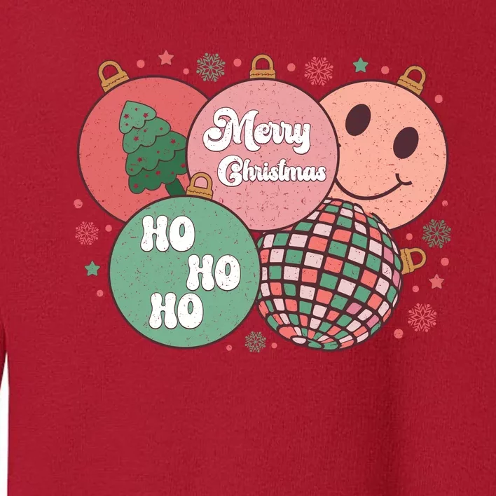 Merry Christmas Disco Ball Ho Ho Ho Toddler Sweatshirt