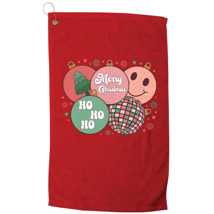 Merry Christmas Disco Ball Ho Ho Ho Platinum Collection Golf Towel