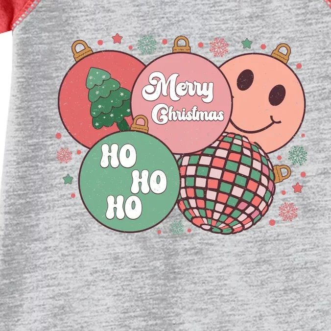 Merry Christmas Disco Ball Ho Ho Ho Infant Baby Jersey Bodysuit