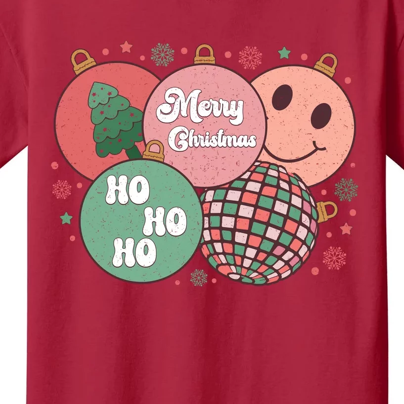 Merry Christmas Disco Ball Ho Ho Ho Kids T-Shirt