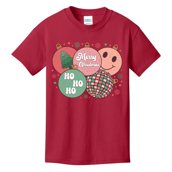 Merry Christmas Disco Ball Ho Ho Ho Kids T-Shirt