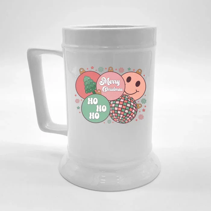 Merry Christmas Disco Ball Ho Ho Ho Front & Back Beer Stein