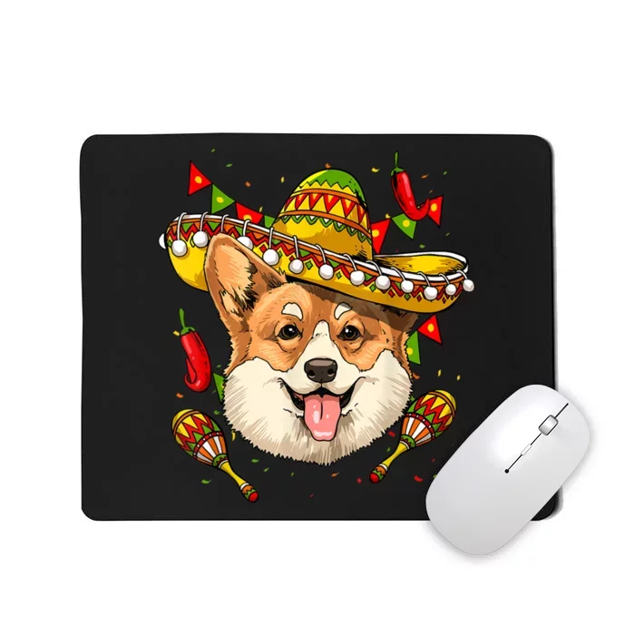 Mexico Cinco De Mayo Corgi Dog Lover Sombrero Mexican Party Mousepad