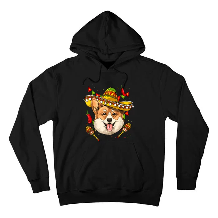 Mexico Cinco De Mayo Corgi Dog Lover Sombrero Mexican Party Tall Hoodie