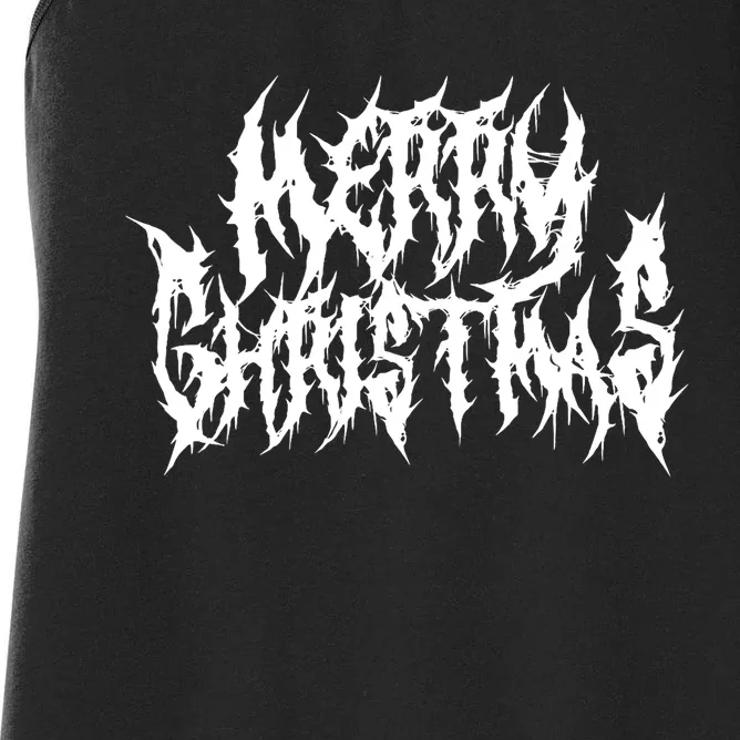 Merry Christmas. Death Metal Black Metal Funny Goth Xmas Women's Racerback Tank