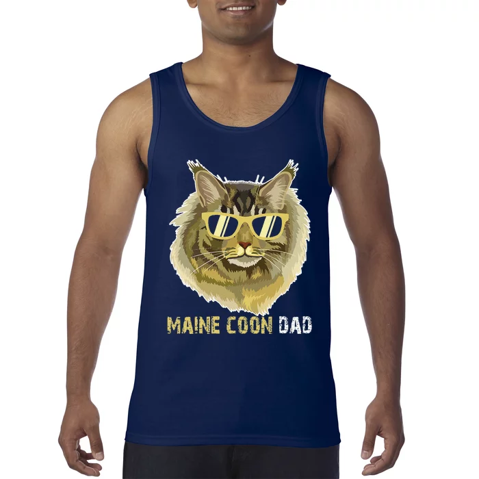 Maine Coon Dad For Cat Lovers Fathers Day Tee Tank Top