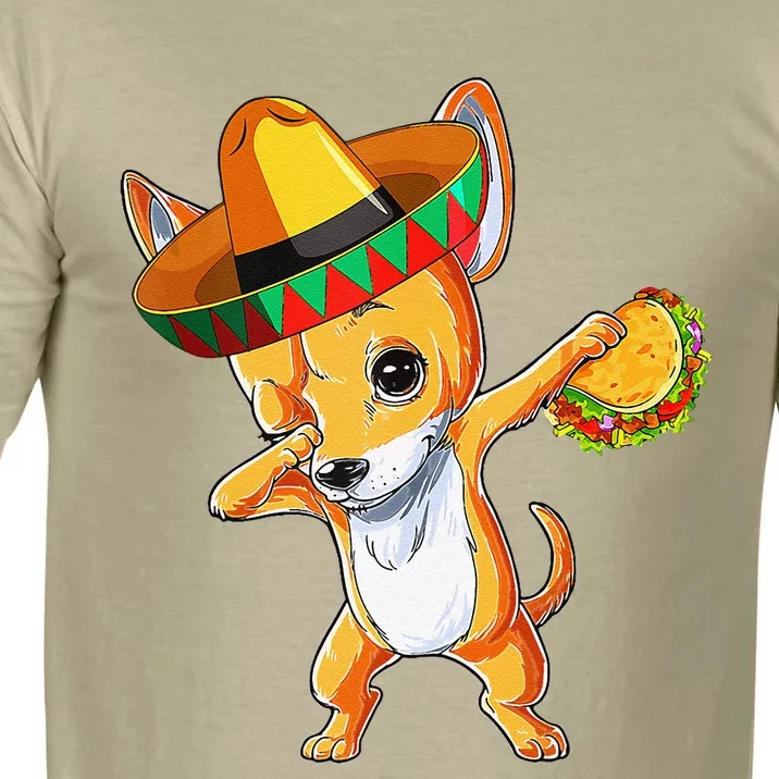 Mexican Chihuahua Dog Dabbing Sombrero Taco Cinco De Mayo Comfort Colors T-Shirt