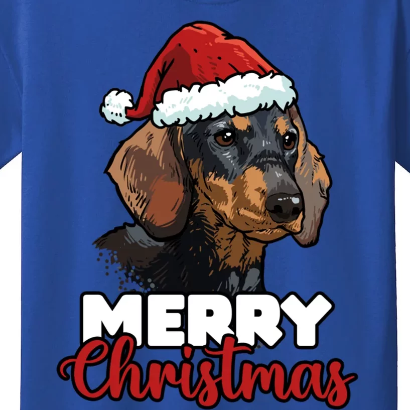 Merry Christmas Dachshund Dog Lover Gift Kids T-Shirt