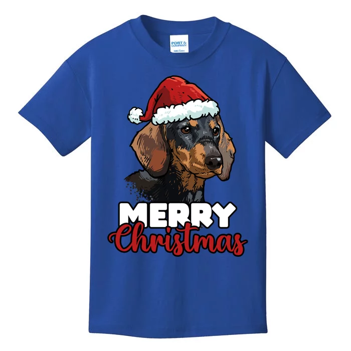 Merry Christmas Dachshund Dog Lover Gift Kids T-Shirt