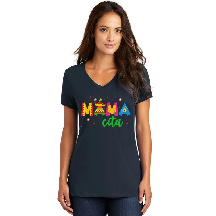 Mamacita Cinco De Mayo Sombrero Women Mama Mom MotherS Day Women's V-Neck T-Shirt