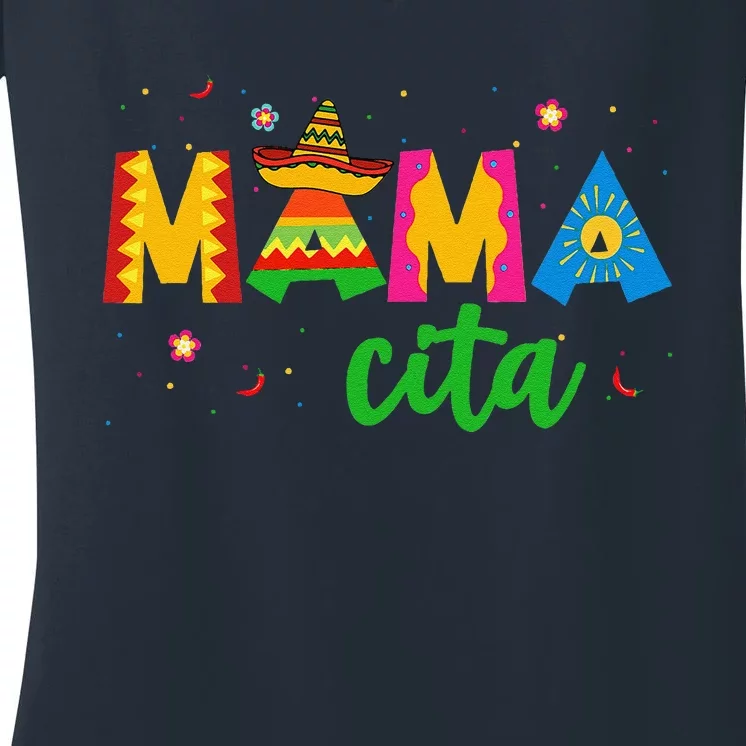 Mamacita Cinco De Mayo Sombrero Women Mama Mom MotherS Day Women's V-Neck T-Shirt