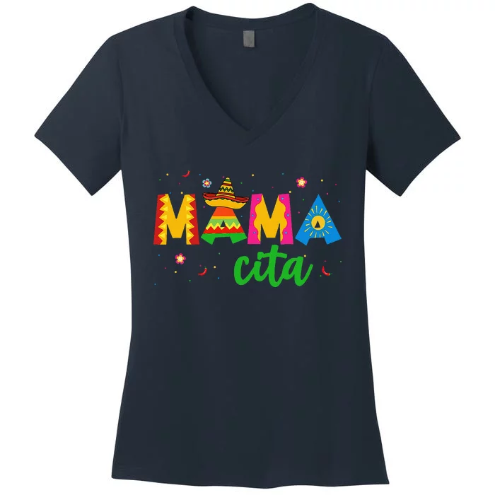 Mamacita Cinco De Mayo Sombrero Women Mama Mom MotherS Day Women's V-Neck T-Shirt