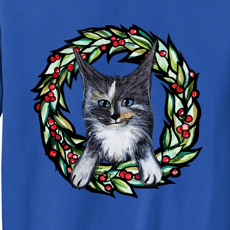 Maine Coon Dilute Calico Cat Christmas Funny Gift Sweatshirt