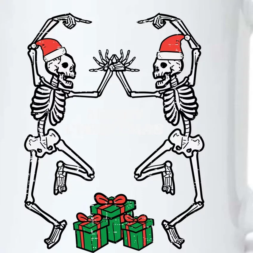 Merry Christmas Dancing Skeletons Funny Xmas Great Gift Black Color Changing Mug