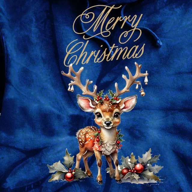 Merry Christmas Deer Tie Dye Hoodie