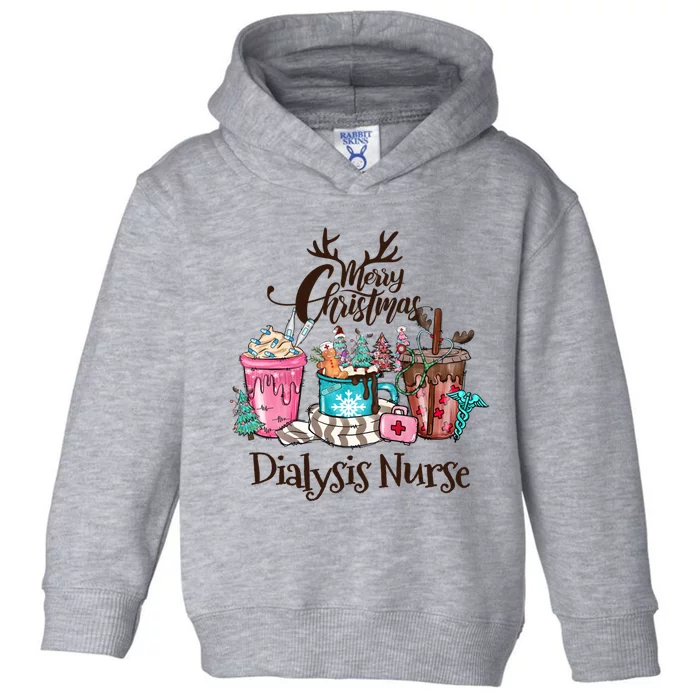 Merry Christmas Dialysis Nurse Coffee And Hot Cocoa Christmas Gift Toddler Hoodie