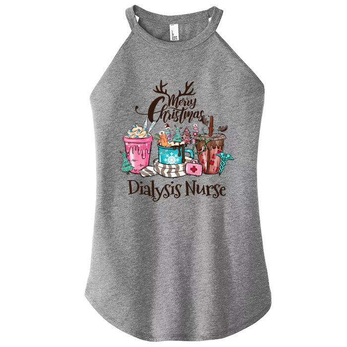 Merry Christmas Dialysis Nurse Coffee And Hot Cocoa Christmas Gift Women’s Perfect Tri Rocker Tank