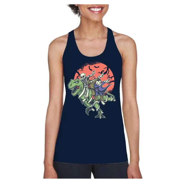 Monster Cartoons Dabbing Women's Racerback Tank