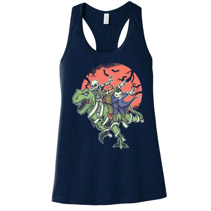 Monster Cartoons Dabbing Women's Racerback Tank