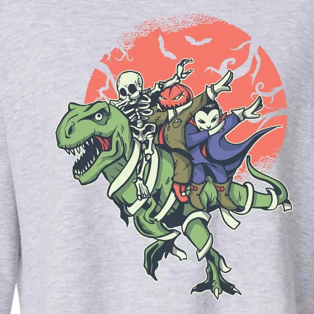 Monster Cartoons Dabbing Cropped Pullover Crew