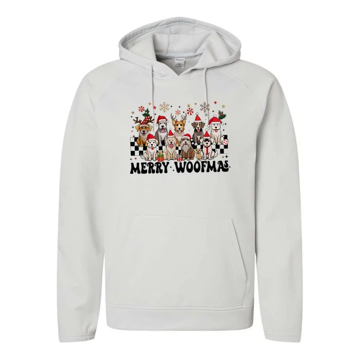 Merry Christmas Dog Santa Dog Lover Performance Fleece Hoodie