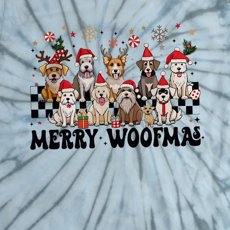 Merry Christmas Dog Santa Dog Lover Tie-Dye T-Shirt