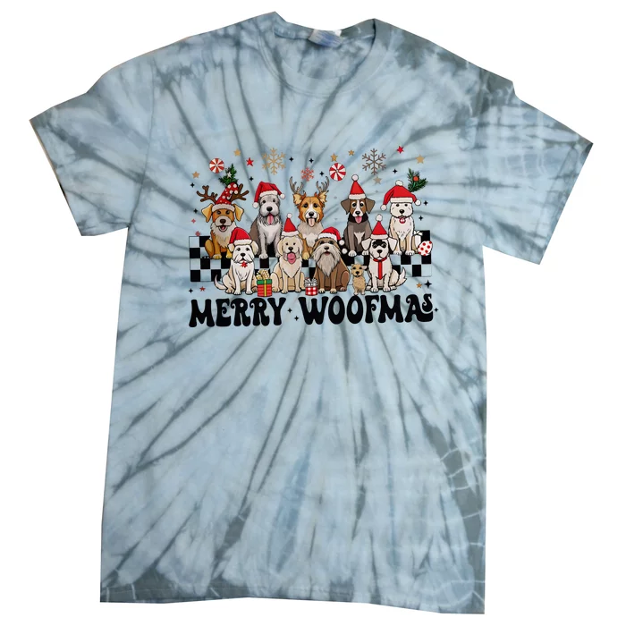 Merry Christmas Dog Santa Dog Lover Tie-Dye T-Shirt