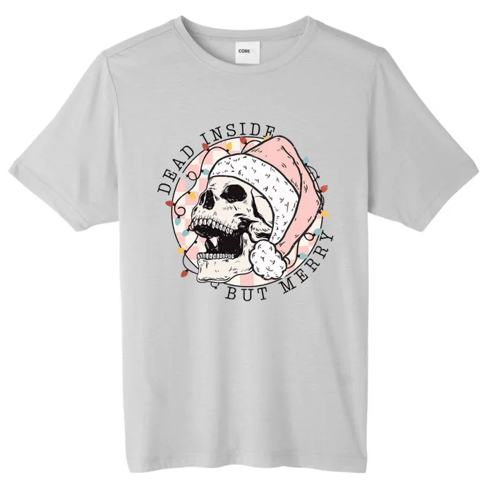 Merry Christmas Dead Inside Skull Xmas Lights Santa Claus ChromaSoft Performance T-Shirt