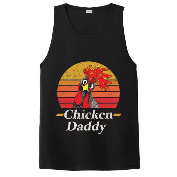 Mens Chicken Daddy Vintage Poultry Farmer Rooster Cool Gift Performance Tank