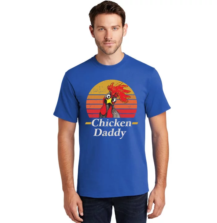 Mens Chicken Daddy Vintage Poultry Farmer Rooster Cool Gift Tall T-Shirt