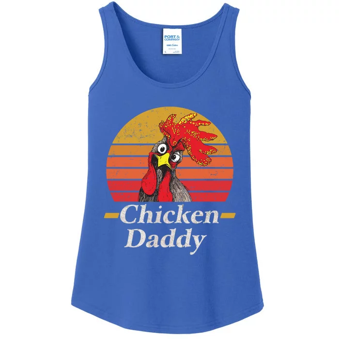 Mens Chicken Daddy Vintage Poultry Farmer Rooster Cool Gift Ladies Essential Tank