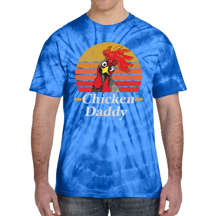 Mens Chicken Daddy Vintage Poultry Farmer Rooster Cool Gift Tie-Dye T-Shirt