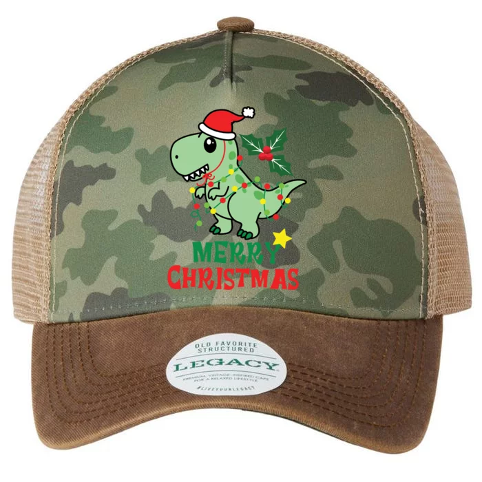 Merry Christmas Dino Holiday Legacy Tie Dye Trucker Hat