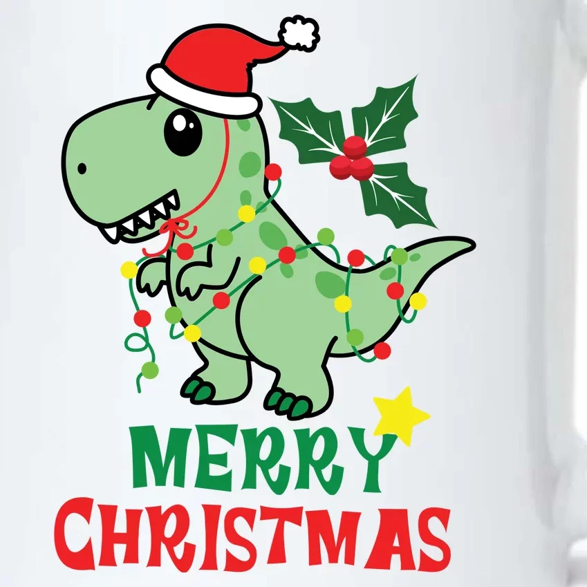 Merry Christmas Dino Holiday Black Color Changing Mug