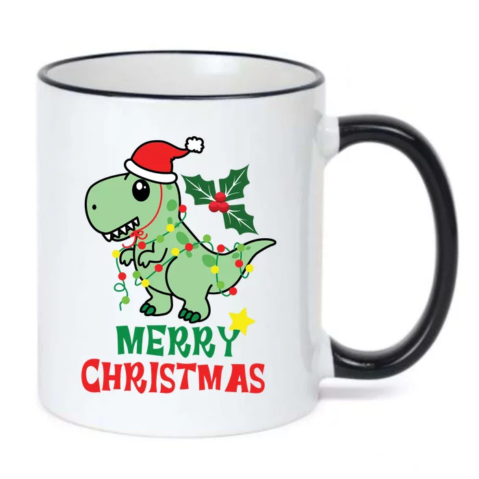 Merry Christmas Dino Holiday Black Color Changing Mug