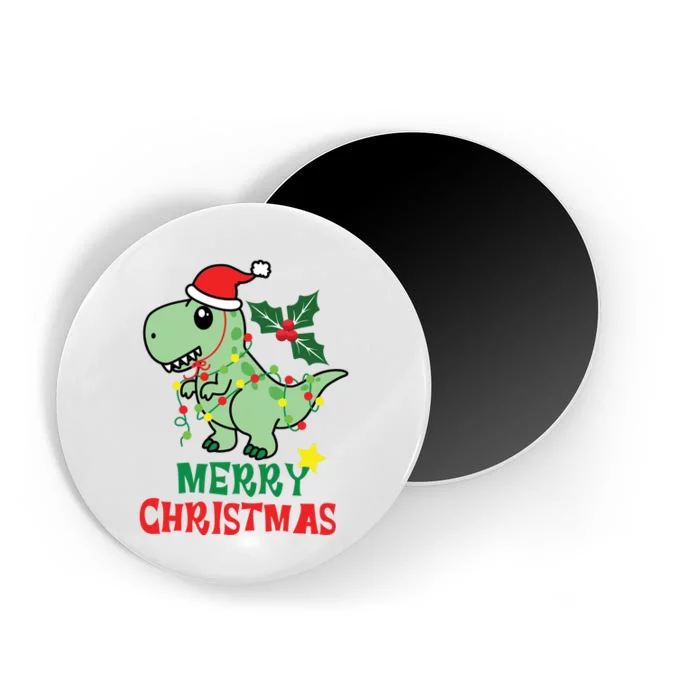 Merry Christmas Dino Holiday Magnet