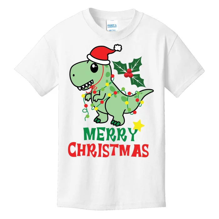 Merry Christmas Dino Holiday Kids T-Shirt