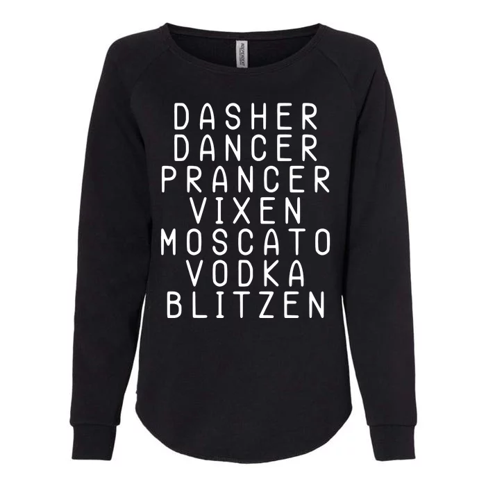 Merry Christmas Dasher Dancer Funny Holiday Womens California Wash Sweatshirt