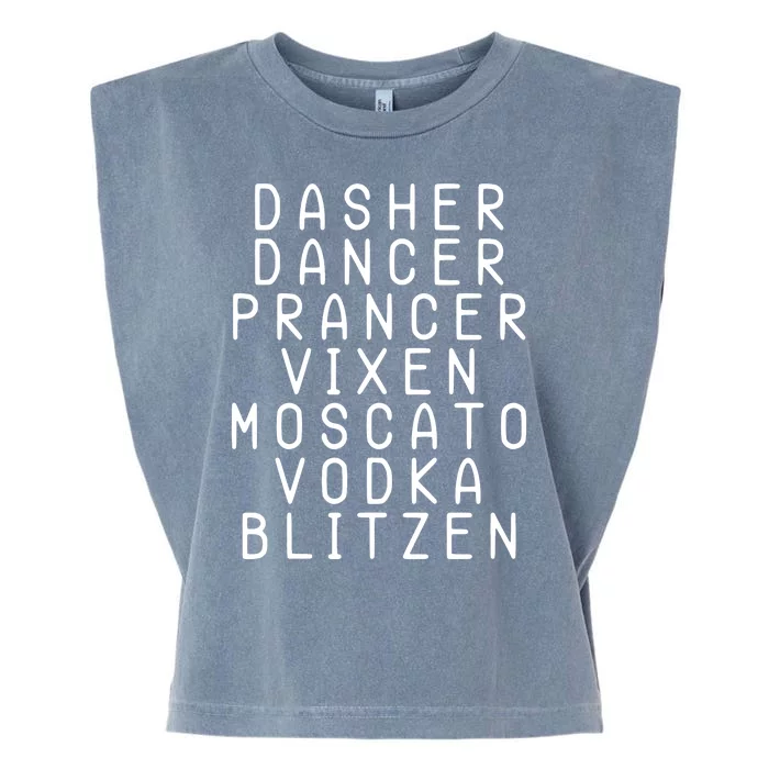 Merry Christmas Dasher Dancer Funny Holiday Garment-Dyed Women's Muscle Tee