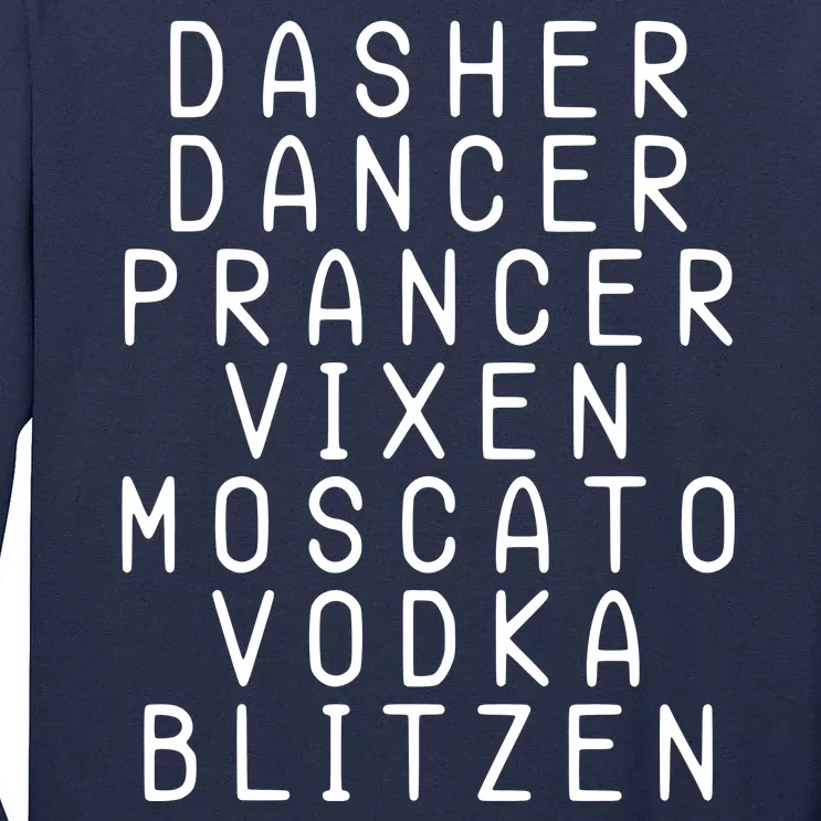 Merry Christmas Dasher Dancer Funny Holiday Tall Long Sleeve T-Shirt