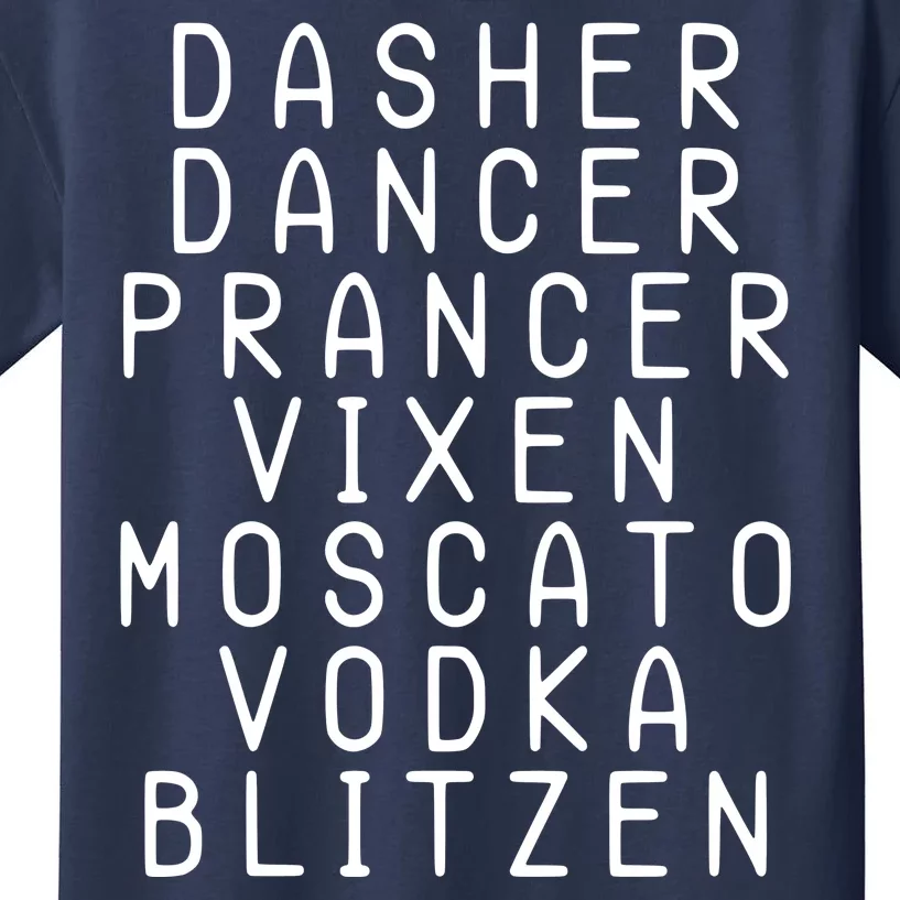 Merry Christmas Dasher Dancer Funny Holiday Kids T-Shirt