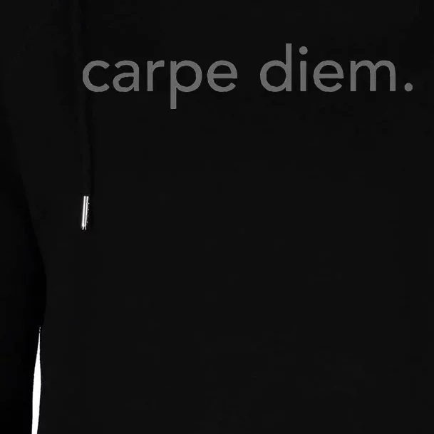 Minimalistic Carpe Diem. Minimal Womens Funnel Neck Pullover Hood