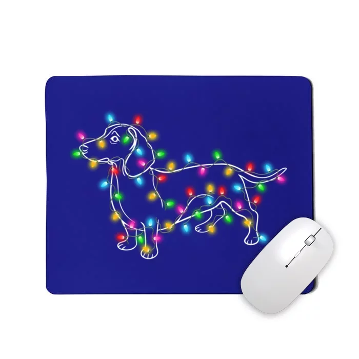 Merry Christmas Dachshund Santa Hat Lights Xmas Pajamas Meaningful Gift Mousepad