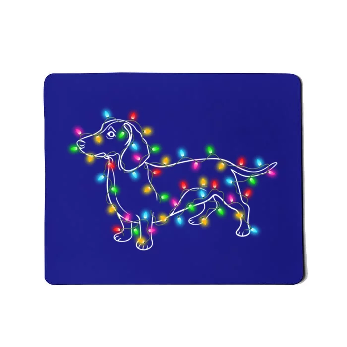 Merry Christmas Dachshund Santa Hat Lights Xmas Pajamas Meaningful Gift Mousepad