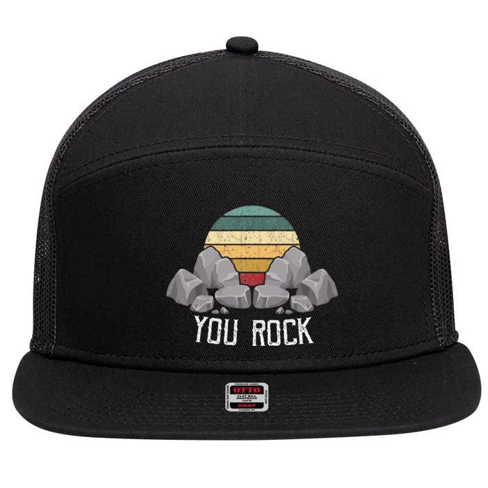 Mineral Collecting Design For Crystal Rock 7 Panel Mesh Trucker Snapback Hat