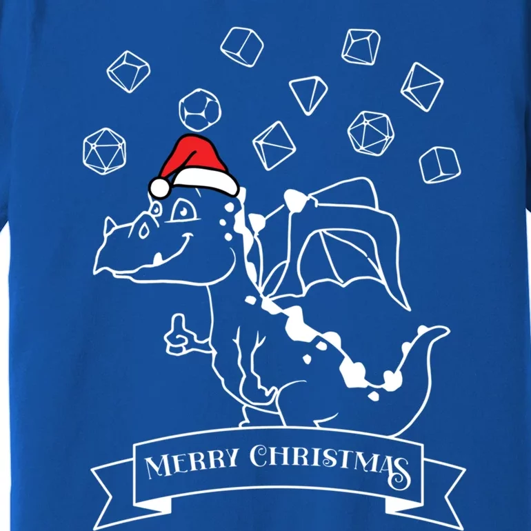 Merry Christmas Dragon Dice D20 Rpg Gamer Dungeon Rpg Gamer Meaningful Gift Premium T-Shirt