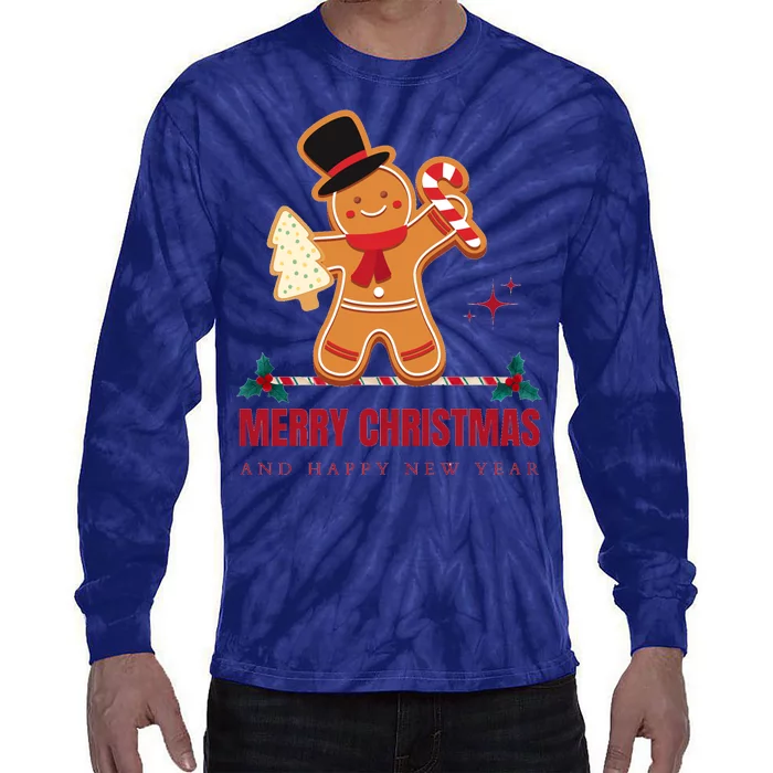 Merry Christmas Deer Tie-Dye Long Sleeve Shirt